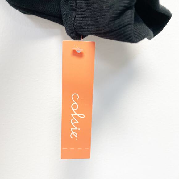 Colsie Women's Fleece Sweatshirt Black Crew Neck Pullover Raglan Long Sleeve XS - Picture 4 of 6